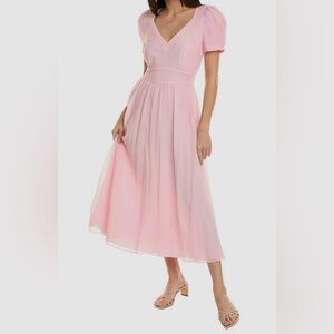 LoveShackFancy Hutchinson Blush Pink Midi Dress Size 12